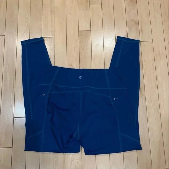 Athleta Contender Tight Powerlift Blue Peacock zip pockets mid rise | size MP - Picture 7 of 12